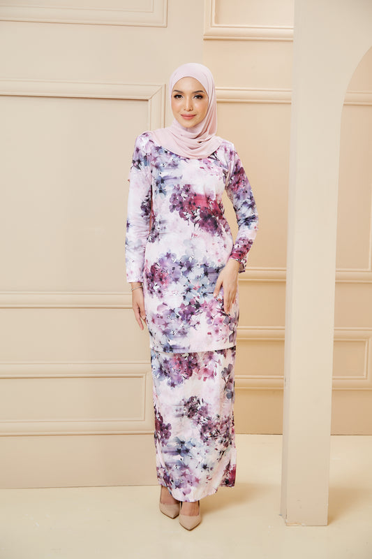 Maryam Kurung -Blossom Purple