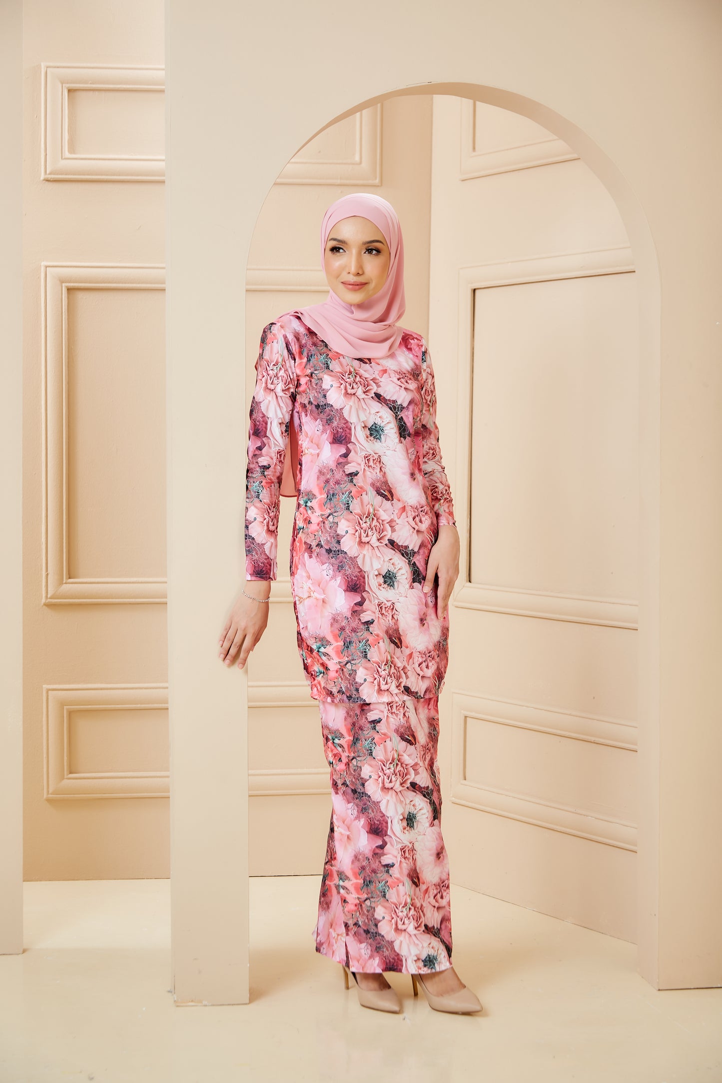 Maryam Kurung - Fuscia Pink