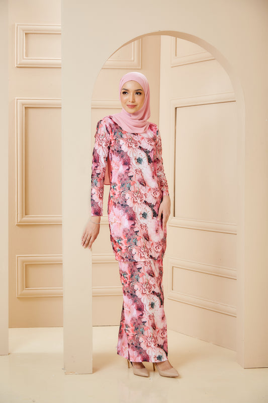 Maryam Kurung - Fuscia Pink