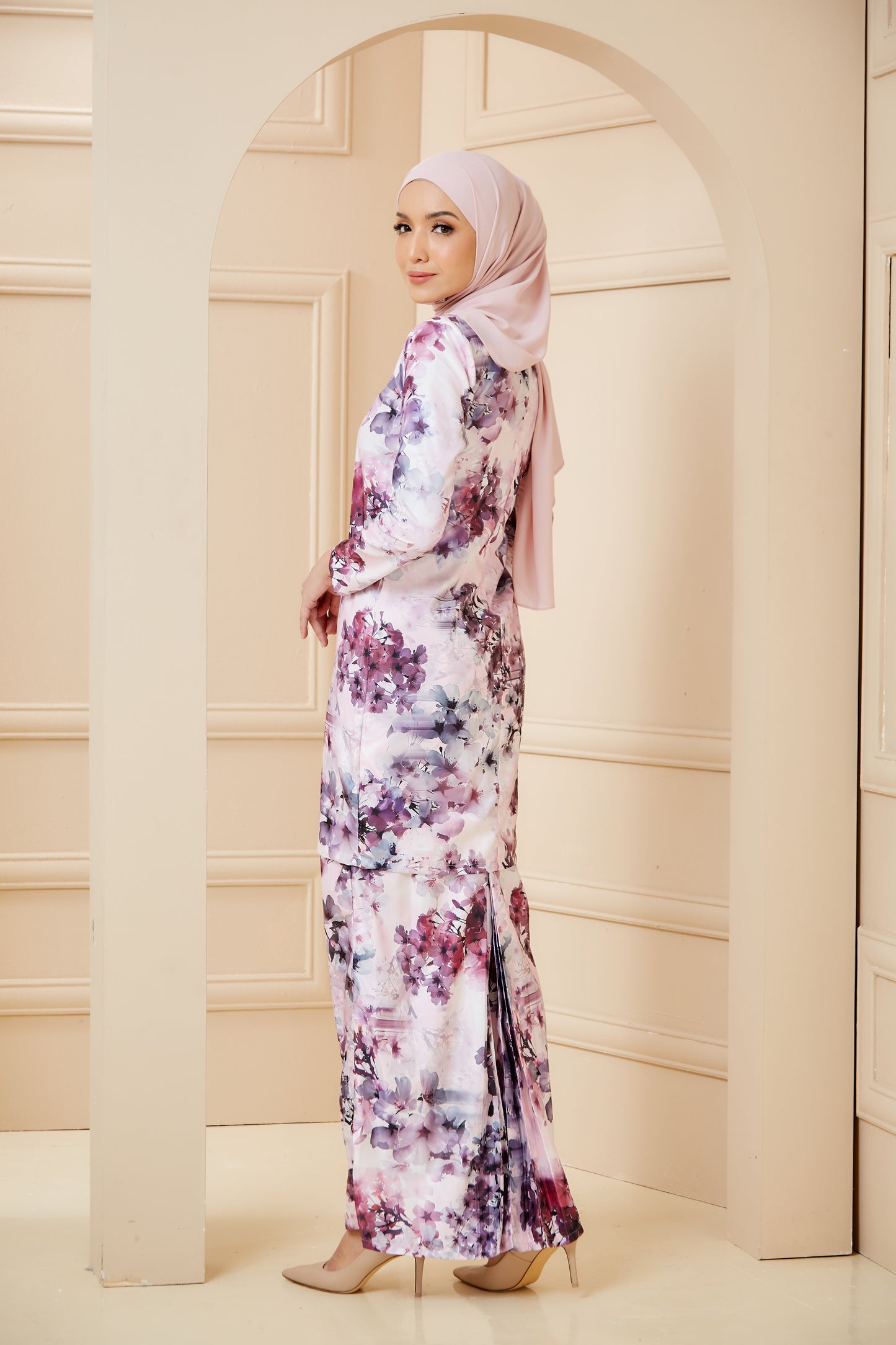 Maryam Kurung -Blossom Purple